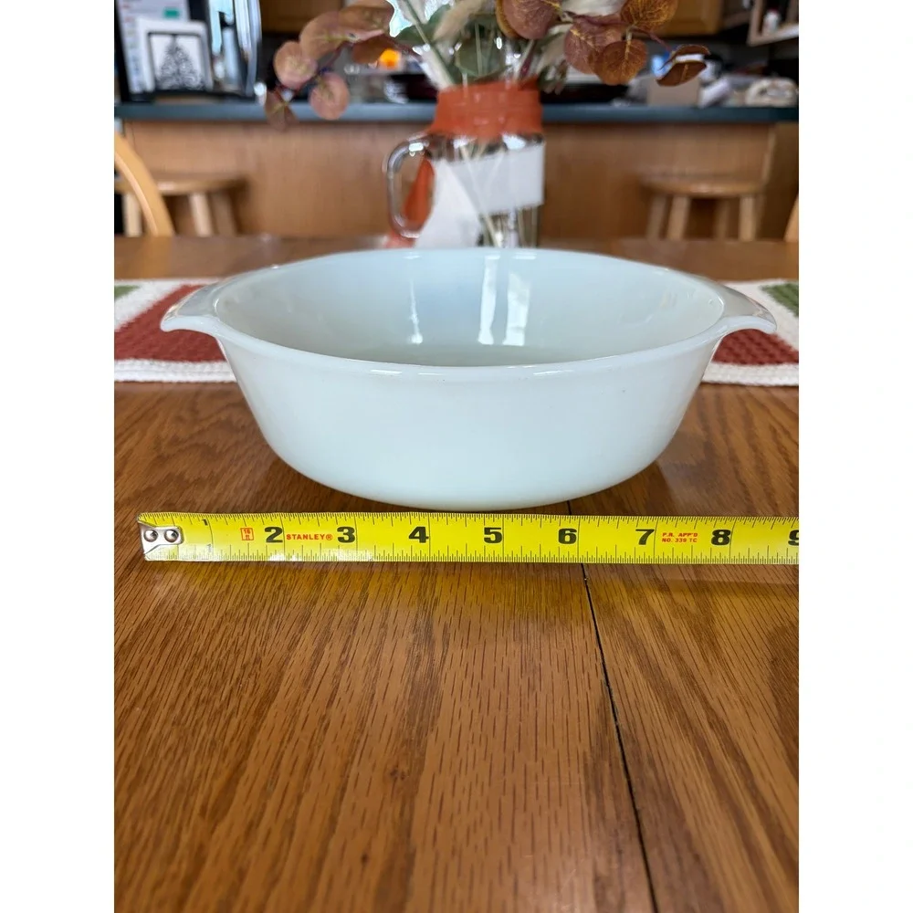 Anchor Hocking Fire-King‎ Blue Cornflower Milk Glass Casserole Dish 1.5 Qt 437